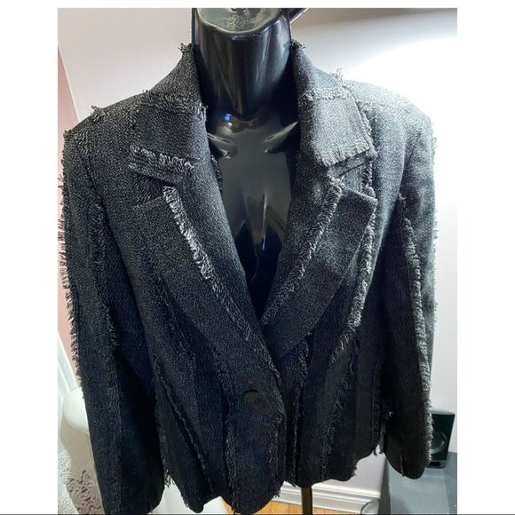 Tribal Black Tweed Blazer size 12 - Picture 1 of 16